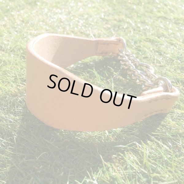 画像2: ヌメ革ハーフチョーク首輪（即納品）22cm (2)